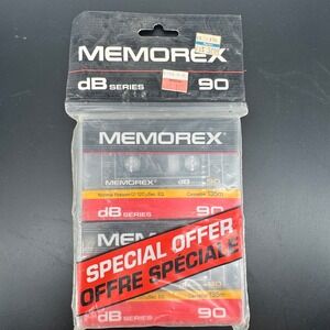 Memorex dB Series 90 Minute Normal Bias Audio Cassette Tapes 3 Pack Sealed NOS‎